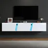 STILVORA Wandmontierter TV-Lowboard mit LED-Licht und 3 Produktbild-Vorschau 2
