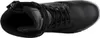 A top-down view of a black leather boot. Produktbild-Vorschau
