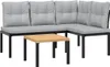 A sectional outdoor sofa and a coffee table are shown against a white background. Náhľad obrázku produktu