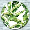 Wanduhr aus Glas Rund fi 30 Grüne Bananenblätter Quarz Deko Produktbild-Vorschau 1