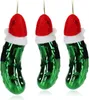 com-four®  3x Glas Christbaumschmuck als Gurke 11 cm - Produktbild-Vorschau 1