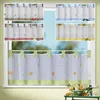 heimtexland ® Scheibengardine Bestickt Blumen Vichy Karo Produktbild-Vorschau 2