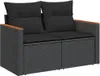Möbel 10-tlg. Garten-Sofagarnitur mit Kissen Schwarz Poly Produktbild-Vorschau 3