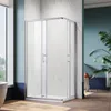 Eck Duschkabine 100x90x195cm Doppel Schiebetür Produktbild-Vorschau 1