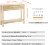 SucceBuy Table console en rotin avec 2 tiroirs, porte Voir les images du produit 7