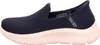 Side view of a navy blue Skechers Go Walk Flex-Relish Slip-Ins sneaker with a pink sole. Produktbild-Vorschau