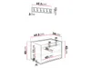 Diagrams showing the dimensions of a shoe cabinet and a coat rack. Náhľad obrázku produktu