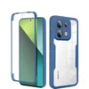 A blue and transparent phone case is shown from two angles against a white background. Produktbild-Vorschau