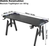 LARS360 Table de jeu à pieds M avec LED, bureau noir avec Voir les images du produit 2