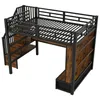 Flieks etagebed 140x200 cm met bureau en plank, jongerenbed Productafbeelding-voorbeeld 6