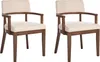 BELIANI Esszimmerstuhl 2er Set Beige Bouclé Braune Produktbild-Vorschau 4