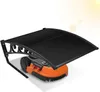 A robotic lawnmower is shown under a black protective canopy. Produktbild-Vorschau