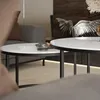 Runder Couchtisch SELAVI 2in1 Schwarz / Weiß Marmour Produktbild-Vorschau 6