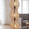 Bodenleuchte Korbschirm 111 cm Bambus für 4x E27 Boho Produktbild-Vorschau 3