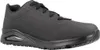 A black Skechers sneaker shown from the side. Voir les images du produit