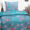 Mikrofaser Satin Bettwäsche  Blumen 135x200 80x80 Set 2tlg. Produktbild-Vorschau 2