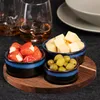 Tapas-Servier-Satz - Holz-Platte - 3 Schalen in Produktbild-Vorschau 2