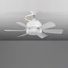 A white ceiling fan with lights is mounted on a white ceiling. Podgląd zdjęcia produktu