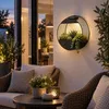 Solar Pflanzgefäß Wand Metall LED Blumentopf Gartenleuchte Produktbild-Vorschau 4