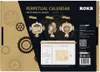 The image shows the packaging for a ROKR 3D-Puzzle 'Perpetual Calendar' mechanical gears kit. It features illustrations of the assembled puzzle, gears, and product details. Anteprima dell’immagine prodotto