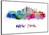 Wallario Wandbild Städte als Aquarell - Skyline von New Produktbild-Vorschau 2
