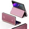 Multiple views of a pink flip phone case with a mirrored front cover. Produktbild-Vorschau