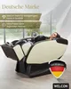 A woman relaxing in a massage chair, with marketing text and a German flag badge. Podgląd zdjęcia produktu