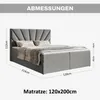 MOTIVENA Aspen Boxspringbett 120x200 Grau Samt (Jasmine Produktbild-Vorschau 5