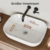 HOROW 46x33 cm Oval Aufsatzwaschbecken Keramik Waschale Produktbild-Vorschau 4