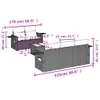 6-tlg. Garten-Sofagarnitur mit Kissen Schwarz Poly Rattan Produktbild-Vorschau 3