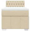vidaXL Boxspringbett mit Matratze Creme 90x200 cm Stoff Produktbild-Vorschau 4