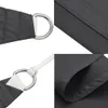 A collage of close-up shots of a dark grey sun sail, showing its D-rings and stitching. Anteprima dell’immagine prodotto