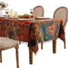 Boho Tischdecke mit Quaste, Wasserdichte Vintage Bunt Produktbild-Vorschau 1