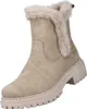 A single beige winter boot with cream-colored faux fur trim is shown against a white background. Voir les images du produit