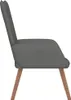 A side view of a dark gray velvet armchair with wooden legs against a white background. Náhled obrázku produktu
