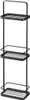 A black, three-tiered metal shelf unit. Podgląd zdjęcia produktu