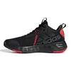 A side view of a black Adidas sneaker with red accents. Podgląd zdjęcia produktu