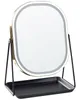 A gold and black illuminated makeup mirror with a tray. Náhled obrázku produktu