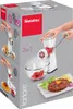 The image shows the packaging of a Metaltex 3-in-1 meat grinder, also known as a 'tartare' maker. The packaging displays the product in use and its various attachments. Voir les images du produit