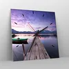Wanduhr - Quadrat - Glasuhr - See Berge Wasser - 40x40cm - Produktbild-Vorschau 4