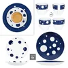 18szt serwis kawowy Pula niebieskie kropki porcelana 6 os. Podgląd zdjęcia produktu 4