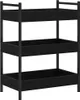 Chariot de cuisine vidaXL noir aspect chêne 50 x 30 x 70 cm Voir les images du produit 5