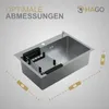 HAGO24 Einbauspüle 68x45cm Edelstahl Küchenspüle Spülbecken Produktbild-Vorschau 7