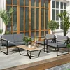 Outsunny Gartenmöbel Set 4 Personen wetterfest Produktbild-Vorschau 2