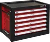 A black and red Yato tool chest with multiple drawers is shown against a white background. Produktbild-Vorschau