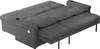 A gray L-shaped sofa bed is shown from a diagonal angle against a white background. Produktbild-Vorschau