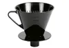 A black plastic coffee filter cone with a handle. Anteprima dell’immagine prodotto