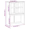 A line drawing of a sideboard with dimensions indicated by text and lines. Voir les images du produit