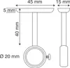 Support tube chromé Ø 20 mm MANART avec vis - M794CR+V Voir les images du produit 2