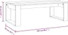 A diagram showing the dimensions of a coffee table. Voir les images du produit
